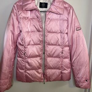 BNWOT- Bogner Satin Pink Quilted Puffer Bomber Jacket – Satin Finish | Sz Small